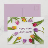 Bewerkbare Cirkel van Tulpen Pasen Groet Briefkaart (Voorkant / Achterkant)