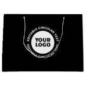 Bewerkbare cirkeltekst sjabloon & uw logo groot cadeauzakje (Voorkant)