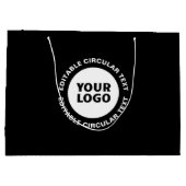 Bewerkbare cirkeltekst sjabloon & uw logo groot cadeauzakje (Achterkant)
