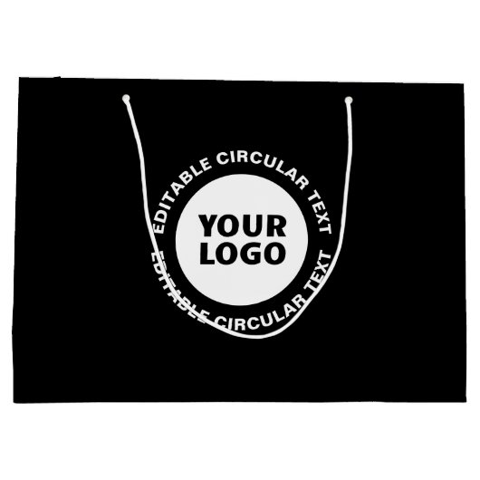 Bewerkbare cirkeltekst sjabloon & uw logo groot cadeauzakje (Achterkant)