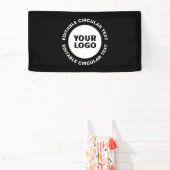 Bewerkbare cirkeltekst sjabloon & uw logo spandoek (Insitu)