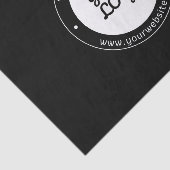 Bewerkbare cirkelvormige tekst- en geüpload logo s tissuepapier (Detail)