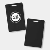 Bewerkbare Cirkelvormige Tekst Sjabloon & Uw Logo Badge (Voor- en achterkant)