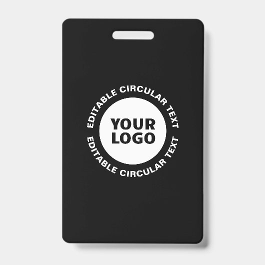 Bewerkbare Cirkelvormige Tekst Sjabloon & Uw Logo Badge (Voorzijde)