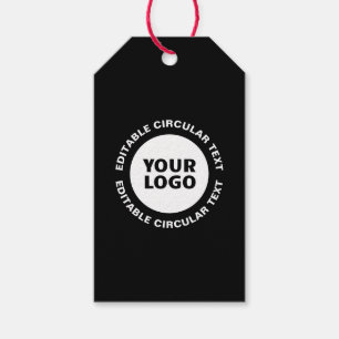 Bewerkbare Cirkelvormige Tekst Sjabloon & Uw Logo Cadeaulabel