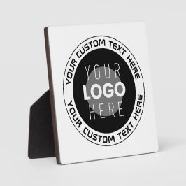 Bewerkbare cirkelvormige tekst & vervangbaar logo  fotoplaat