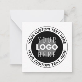 Bewerkbare cirkelvormige tekst & vervangbaar logo  notitiekaartje