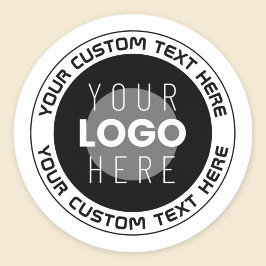Bewerkbare cirkelvormige tekst & vervangbaar logo  ronde sticker