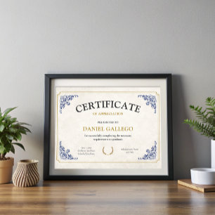 Bewerkbare Classic Certificate of Afstuderen Award