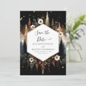 Bewerkbare Classic Enchanted Forest Wedding Save The Date (Staand voorkant)