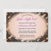 Bewerkbare cocktails Meidenavond Kaart (Voorkant)