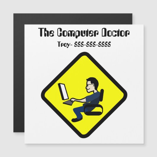 Bewerkbare Computer Dokter Magneet (Voorkant / Achterkant)