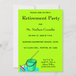 Bewerkbare conciërge Mop en Pail Pensioen Kaart