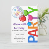 Bewerkbare Confetti Verjaardagsfeestuitnodiging Kaart (Staand voorkant)