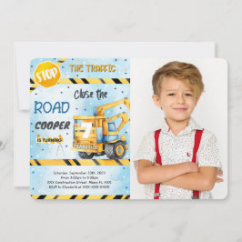 Bewerkbare constructie verjaardagsfeestfoto kaart