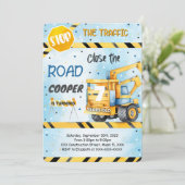 bewerkbare constructie verjaardagsfeestje kaart (Staand voorkant)