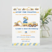 bewerkbare constructie verjaardagsfeestje kaart (Staand voorkant)