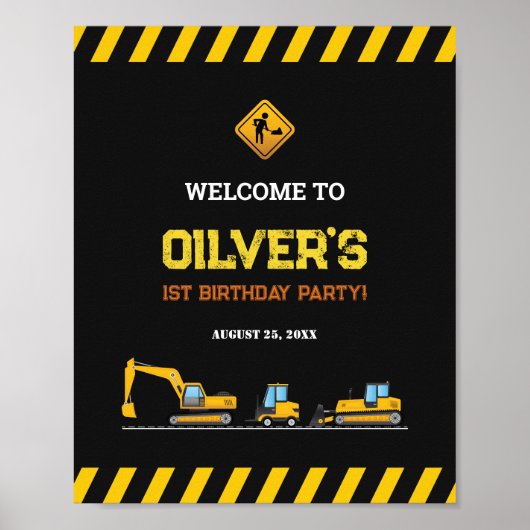 Bewerkbare constructietechnisch vrachtwagens Welko Poster (Voorkant)