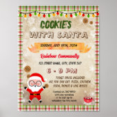 Bewerkbare cookies met Santa flyer poster (Voorkant)