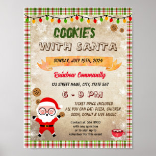 Bewerkbare cookies met Santa flyer poster