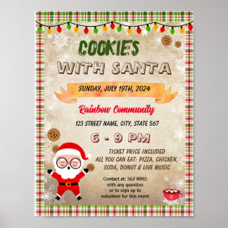 Bewerkbare cookies met Santa flyer poster