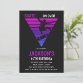 Bewerkbare Cool Skater Party Uitnodigen Kaart (Staand voorkant)