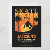 Bewerkbare Cool Skater Party Uitnodiging voor jong (Voorkant)