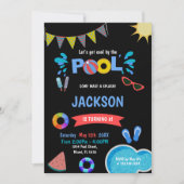 Bewerkbare Cool Summer Swim Party Uitnodigen Kaart (Voorkant)