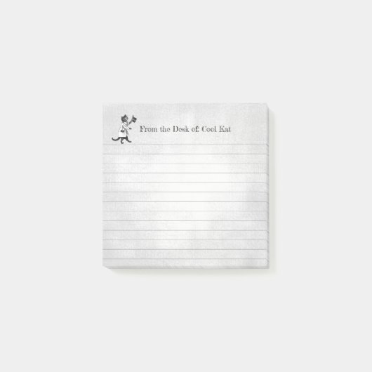 Bewerkbare  Cool Top Hat Cat Lined Sticky Post-it® Notes (Voorkant)