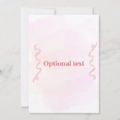 Bewerkbare Coquette Baby shower Invitation 1 Kaart (Achterkant)