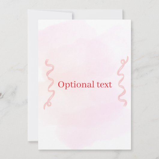 Bewerkbare Coquette Baby shower Invitation 1 Kaart (Achterkant)