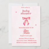 Bewerkbare Coquette Baby shower Invitation 2 Kaart (Voorkant)