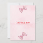 Bewerkbare Coquette Baby shower Invitation 3 Kaart (Achterkant)