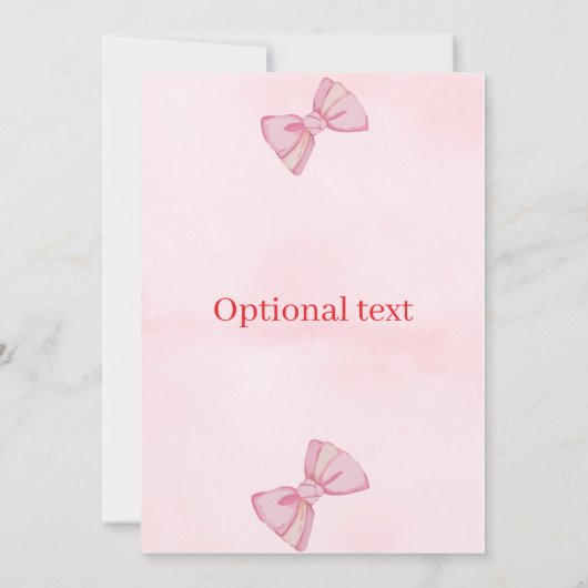 Bewerkbare Coquette Baby shower Invitation 3 Kaart (Achterkant)