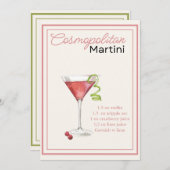 Bewerkbare Cosmopolitan Recept Kaart (Voorkant / Achterkant)