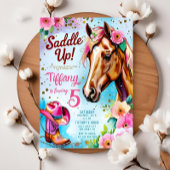 Bewerkbare Cowgirl Verjaardag Uitnodiging Sjabloon