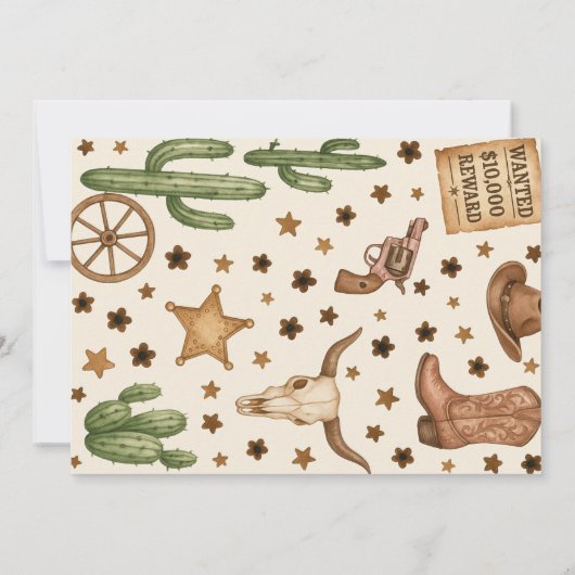 Bewerkbare Cowgirl Verjaardagsfeest Fotouitnodigin Kaart (Achterkant)