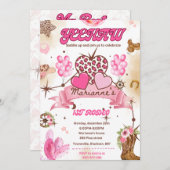 Bewerkbare Cowgirl verjaardagsuitnodiging, Disco R Kaart (Voorkant / Achterkant)