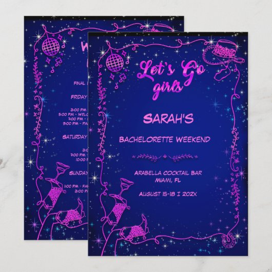 Bewerkbare Cowgirl vrijgezellenfeest Kaart (Voorkant / Achterkant)