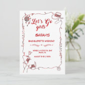 Bewerkbare Cowgirl vrijgezellenfeest Kaart (Staand voorkant)