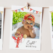 Bewerkbare Crawfish Maandelijkse Foto Bannerkaart