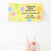 Bewerkbare Crayon Stijl – Ballon Bash Verjaardag Spandoek (Insitu)
