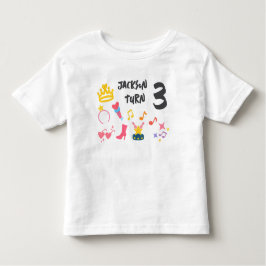 Bewerkbare Crayon Stijl – Pop Star Diva Verjaardag Kinder Shirts