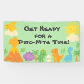 Bewerkbare Crayon Style – Dinosaurus Roarsome Birt Spandoek (Horizontaal)