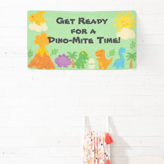 Bewerkbare Crayon Style – Dinosaurus Roarsome Birt Spandoek (Insitu)