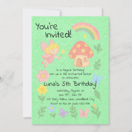 Bewerkbare Crayon Style – Fairy Mushroom Forest Kaart