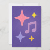 Bewerkbare Crayon Style – Pop Star Diva Party Kaart (Achterkant)