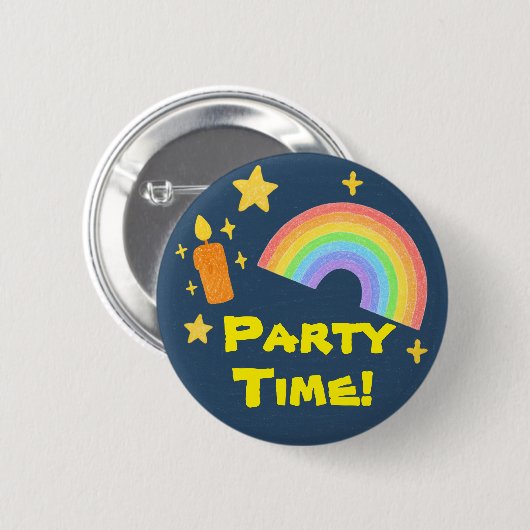 Bewerkbare Crayon Style – Rainbow Celebration Ronde Button 5,7 Cm (Voorkant /achterkant)