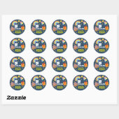 Bewerkbare Crayon Style – Rainbow Celebration Ronde Sticker (Vel)