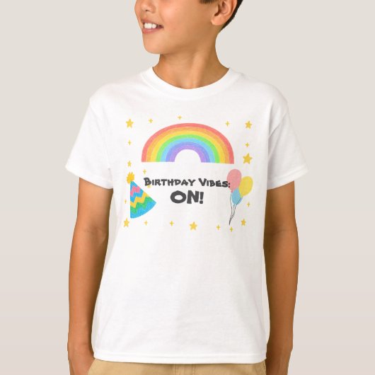 Bewerkbare Crayon Style – Rainbow Celebration T-shirt (Voorkant)